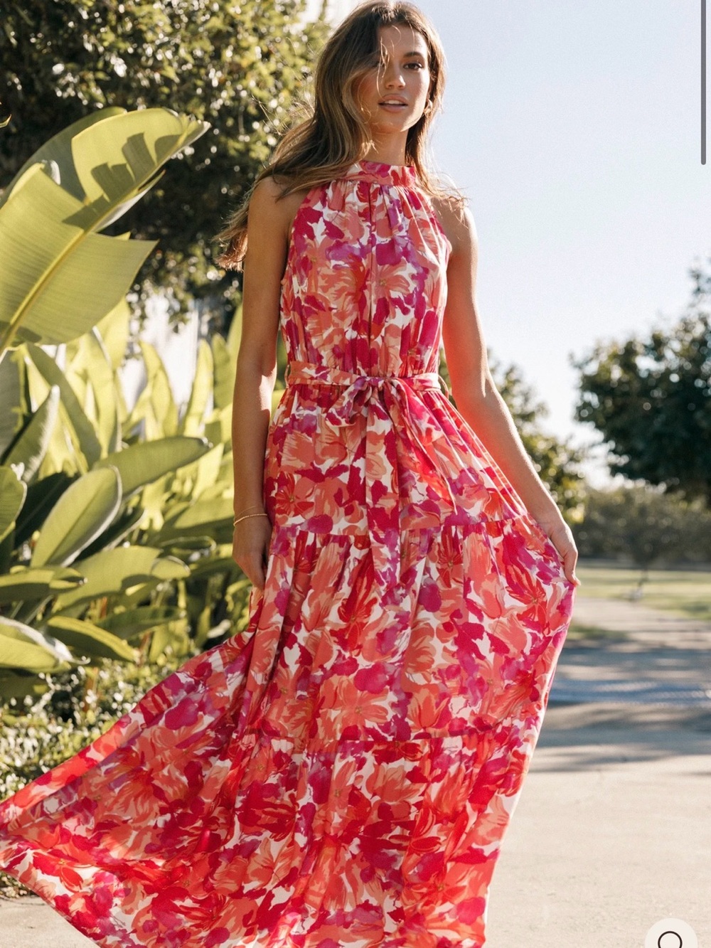 PETAL & PUP Caroline Maxi Halter Dress S